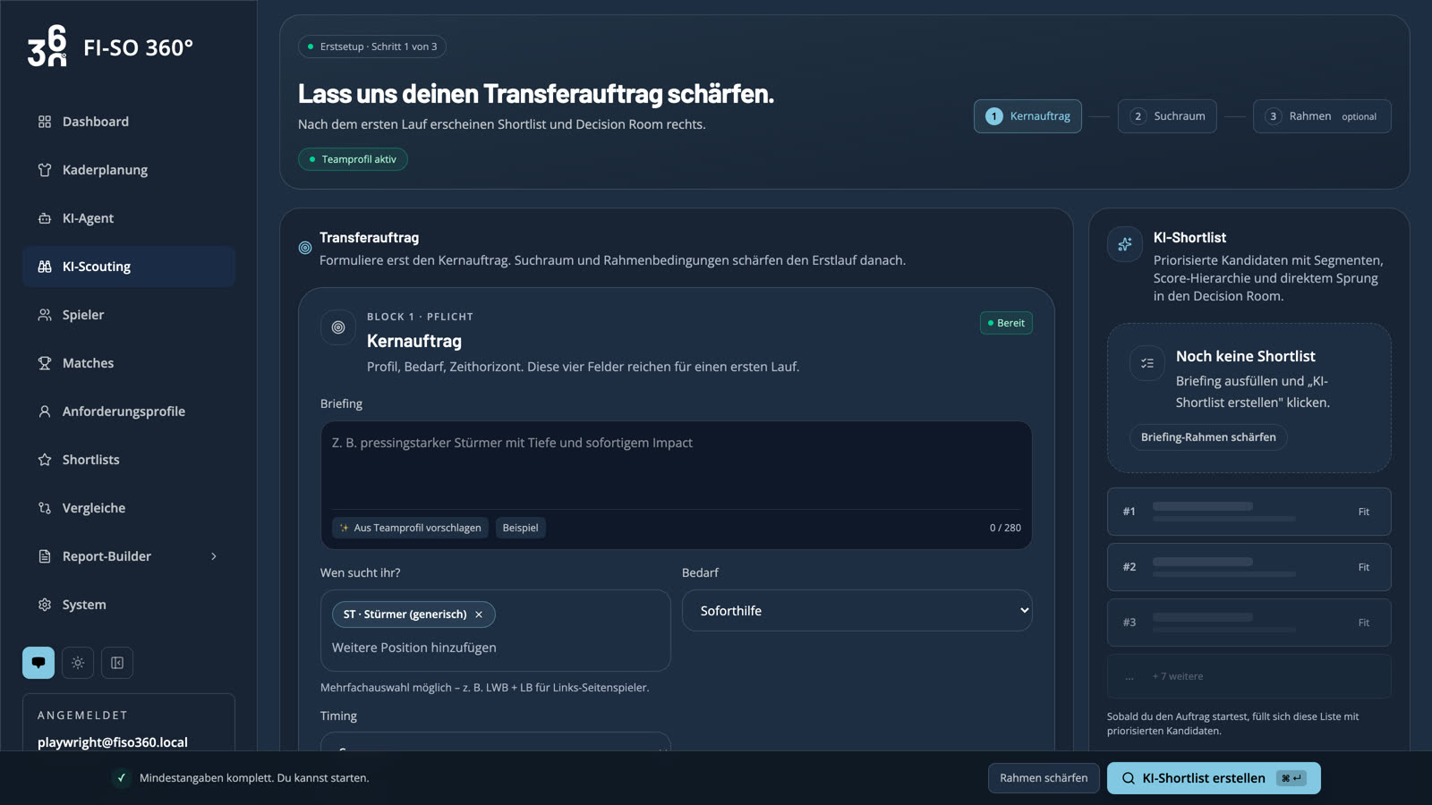 KI-Scouting-Wizard: Transferauftrag in drei Schritten